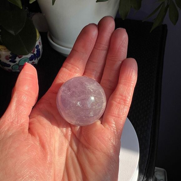 Amethyst Crystal Marble‎ Sphere Meditation Stone (#5) - Picture 2 of 10
